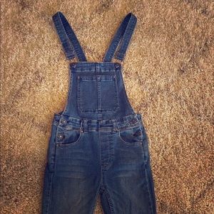 Free People skinny overalls